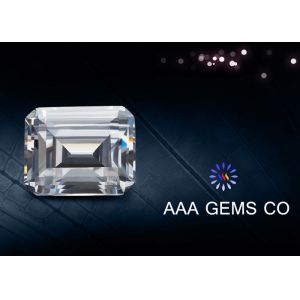 China 3ct Emerald Cut Moissanite Gemstone Eight Arrows Eight Hearts on sale