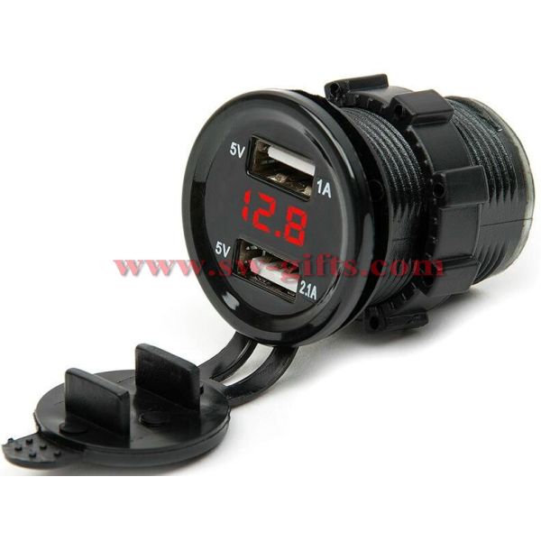 Universal Car Charger USB Vehicle DC12V-32V Waterproof Dual USB Charger 2 Port Power Socket 5V 2.1A/1A High Quality