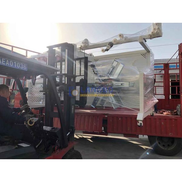 Automatic PE Pipe Coiler Strapping Machine For Plastic Extuder Line