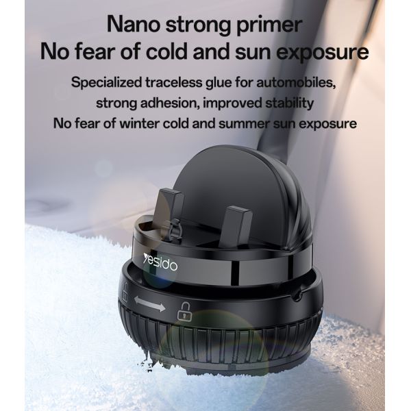 Quality Yesido 360 Rotation Dashboard Phone Holder with One-touch Locking for 4.6/6.7 Inches Phones and 124G Weight wholesale