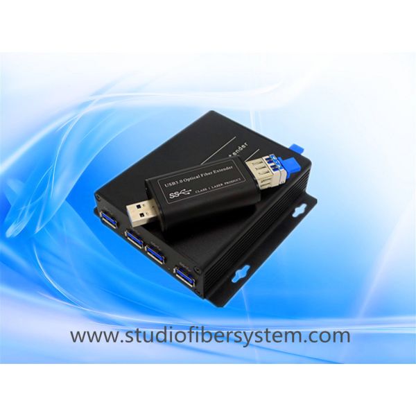 4Port USB3.0 over dual or single SM/MM fiber to 250m for industrial printer