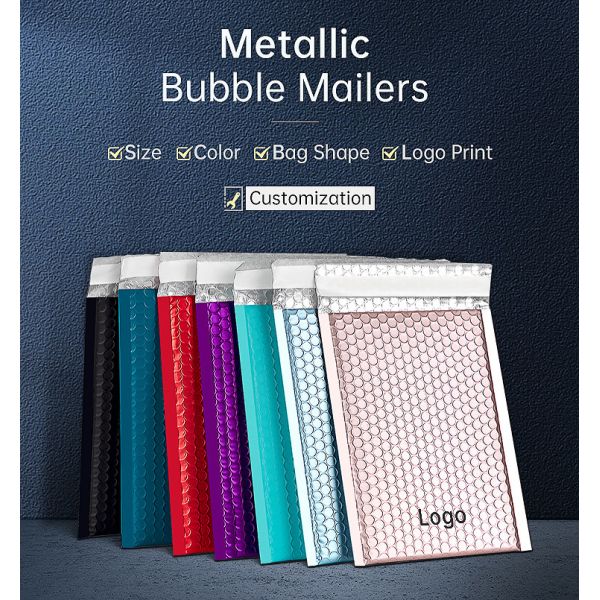 Moistureproof Metallic Shipping Envelopes Bubble Wrap Thickened