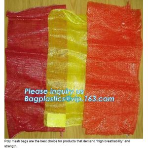 30x47cm gold yellow HDPE material raschel mesh bags for packing cabbage with