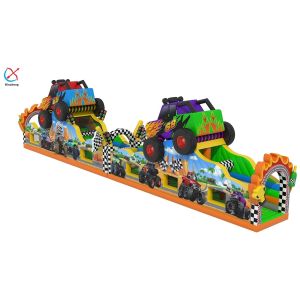 Commercial Giant Inflatable Obstacle Course Car Obstacle Course Bounce House