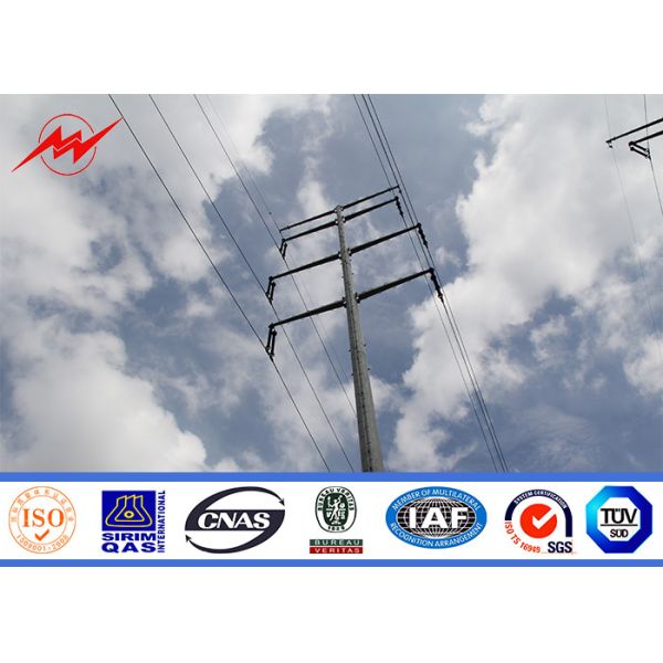 Quality AWS D1.1 Hot Dip Galvanized Power Transmission Poles For Electrical Line Project wholesale