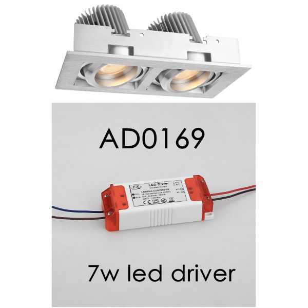 2*7W Double Head Aluminum 2700K Dimmable Five Star LED Downlights R3B0394