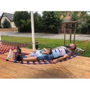 Cheap 1.8x0.8m Playground Rope Hammock Swing Enforced With Strong Wooden for sale