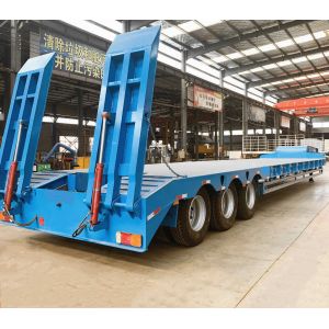 3 Axles 80/100 Ton Hydraulic Detachable Gooseneck Lowbed Trailer with Air