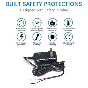 US Plug AC Power Cord to Bare Wire 2 Prong NEMA 1-15P for LED Driver