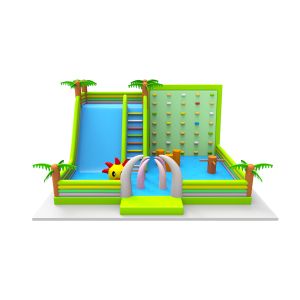 Tropical Inflatable Playground Fun Zone Customized Obstacle Climb