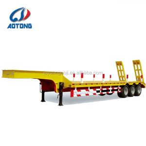 Semi-Trailer 4 Axles 13.73m 75 Tons 80ton Lowbed Flat Low Bed Loader in Qatar