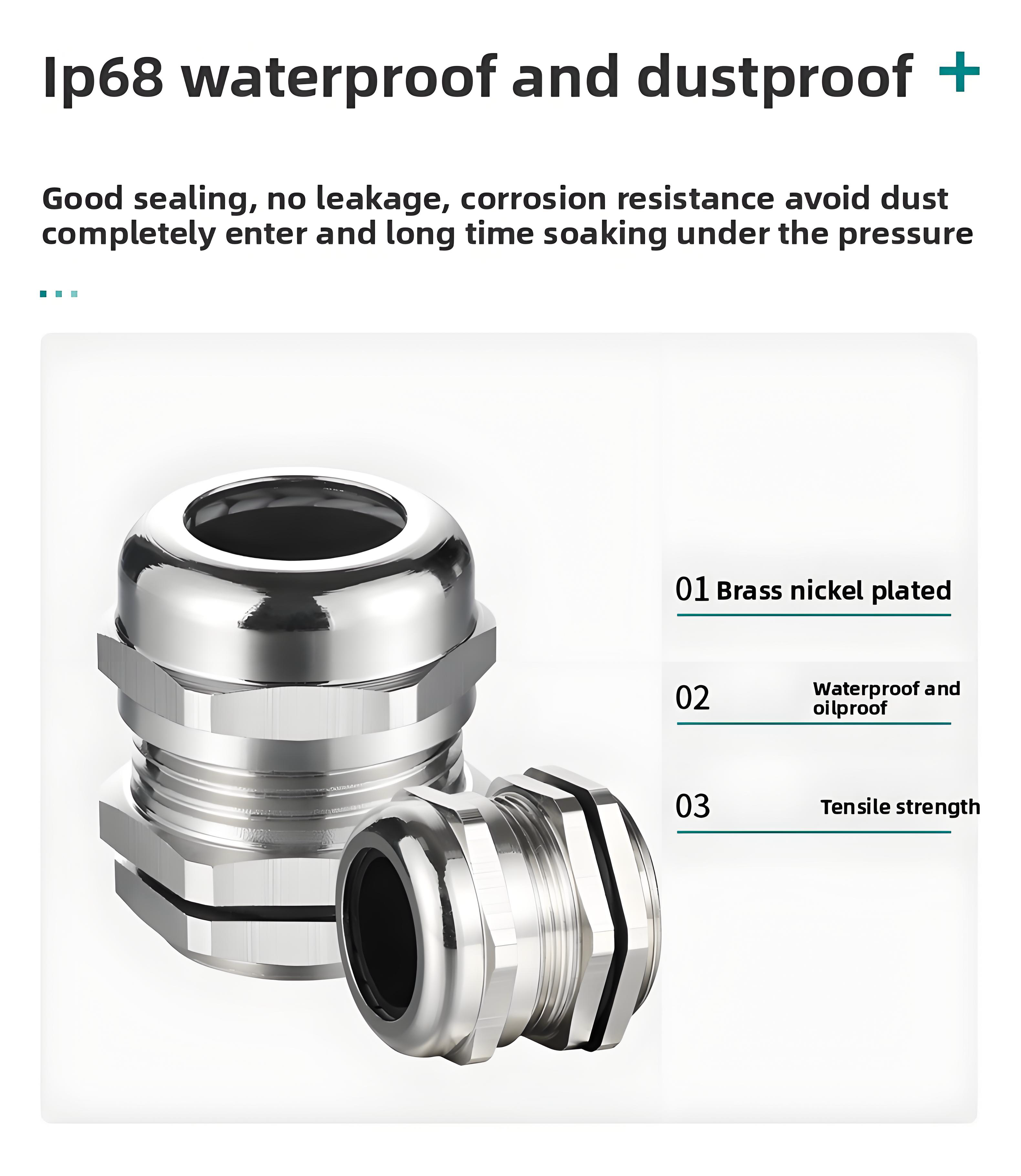 PG7 Plastic Waterproof Connector, Nylon IP68 Cable Gland for Electrical Wire Protection