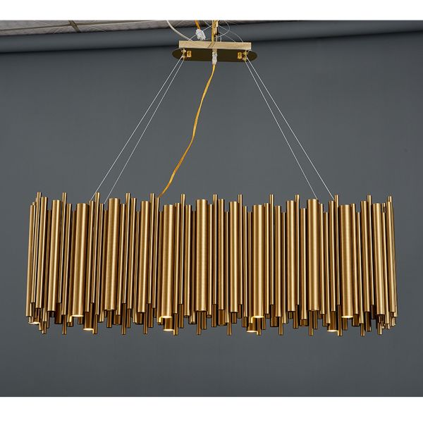 Luxury modern chandelier for dining room brushed gold stainless steel rectangle chandelier(WH-MI-311)