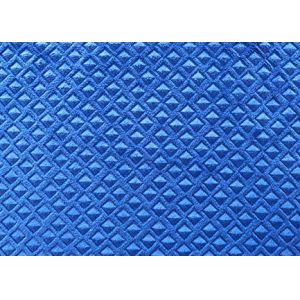 200GSM Embossed Velvet Fabric / Sofa Polyester Velvet Upholstery Fabric Prussian