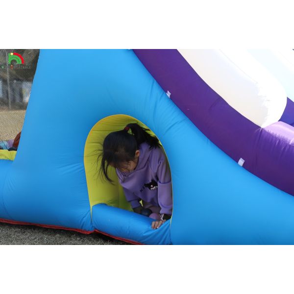 Inflatable Bounce House Combo With Slide Climbing Wall Obstacles Trampoline Ball Pit Pool