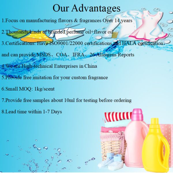 Customization Brand Fragrance Oil 100% Pure Detergent Fragrances Oil For Producing Scented Detergent
