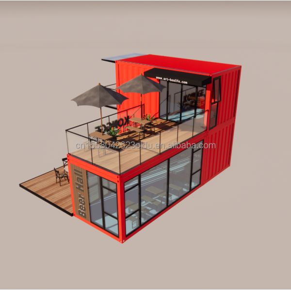 Pingui Customized 20ft/40ft Galvanized Steel Square Tubes Shipping Container Coffee Portable Container Restaurant for Shop