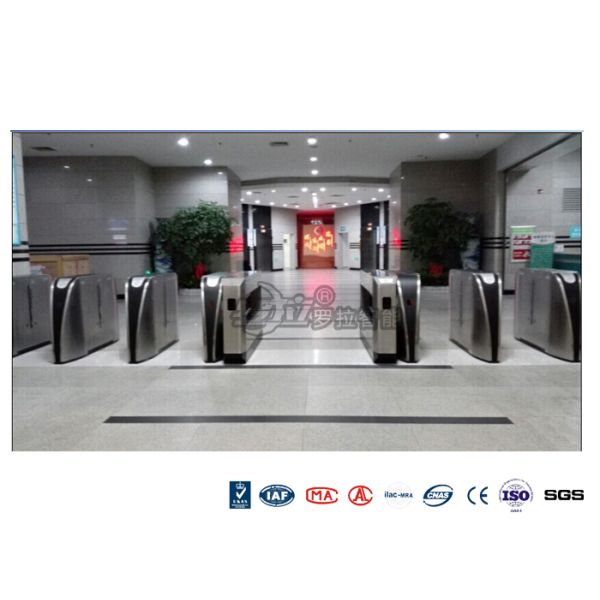 Indoor / Outdoor Flap Barrier Turnstile Waist Height Turnstile Sliding High Speed