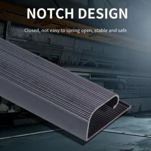 Floor Raceway with Adhesive Black Wires Channel Cable Concealer Wire Cover