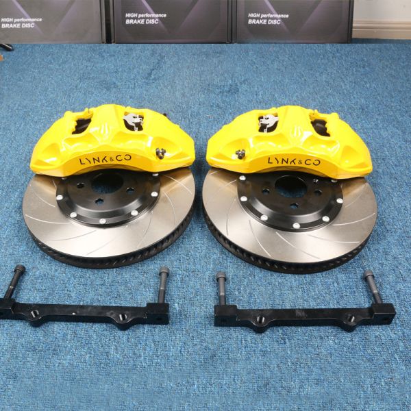 Car Modified 6 Piston Yellow Calipers Audi AK 8N Monoblock Calipers Fit For 18