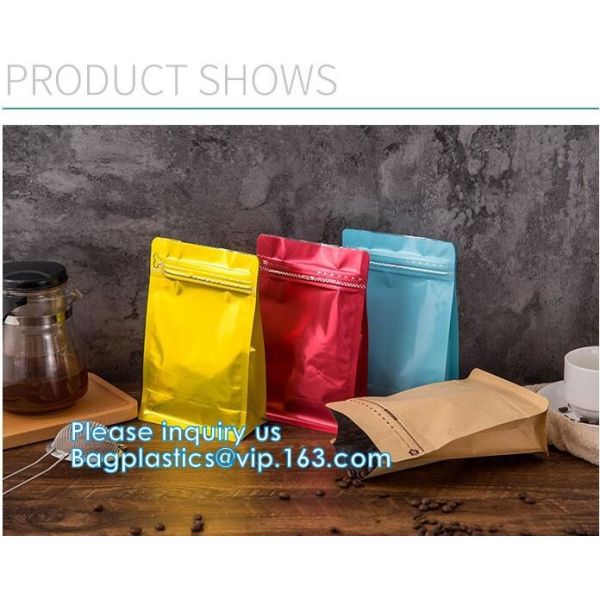 Biodegradable CompostMiddle Seal, K Bottom Seal, Flat Pouch, Luxury Coffee Beans