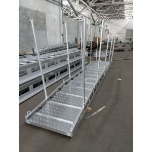 Gangway Marine Boat Ladders Anodized Surface JIS Standard With Safety Net