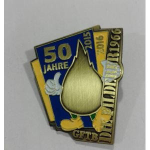 carval  .Sport pin , emablem badges Custom Badges  size be in 90mm  plating antique bronze , hang with V shape ribbon