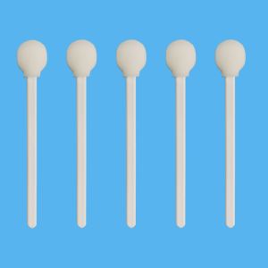 Round Head Sponge Q Tips Medical Foam Swab White PP Stick