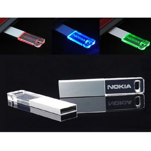 Crystal USB Stick With Blue Red Green White Orange Color With LED Light Inside