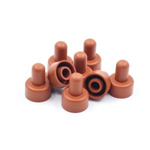 Cheap Brown Rubber Silicone Stopper 70 Shore 80 Shore Rubber Plug Laboratory for sale