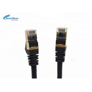 24awg SFTP Network Patch Cord Cat 5 Black RJ45 Wear Tear Resistance 5mm PVC