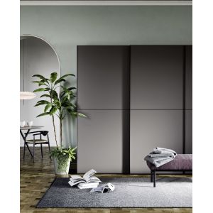 Custom Modern Grey Wardrobe Bespoke PET Closet with Shoe Rack