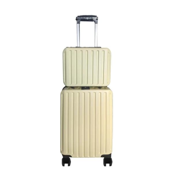 Quality Yellow Cabin Luggage Unisex PC Carry-on Sets With Cosmetic Case Hard Shell Trolley Suitcase Luggage Spinner Caster 12" 20 wholesale