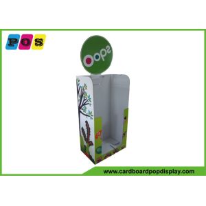 POS Corrugated Dump Bin Display With Metal Pegs And Top Sign For Plush Toys