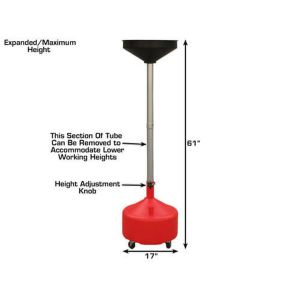 Plastic Upright Adjustable 8 Gallon Waste Oil Drainer