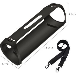 LFGB Odorless Silicone Protective Case Bluetooth Speaker Back Strap Crossbody