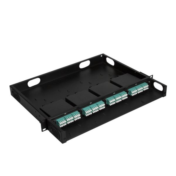 Quality 19" 1U Fixed Patch Panel MPO MTP Rack Mount Distribution Panel With 4 Individule MPO Modules wholesale