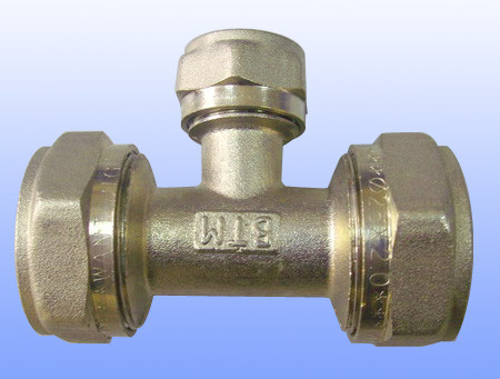 Quality compression brass fitting reduce tee for PEX-AL-PEX wholesale