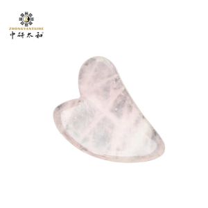Heart Shaped Scraping Massage Tool Rose Quartz Pink Jade Stone