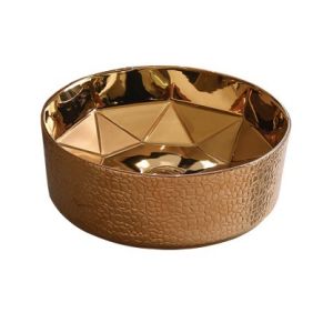 China Luxury Glazed Round Ceramic Basin Impact Resistant For Bathroom on sale