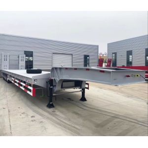 2/3/4 Axle Gooseneck Detachable Semi Lowbed Trailer , Lowboy Semi Trailer For