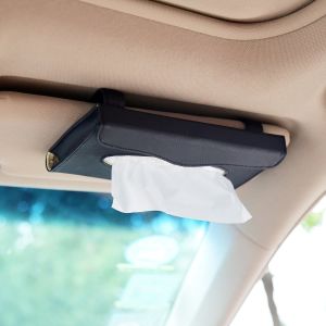 Embossed Leather Car Tissue Box tissue holder for tissues, trash bags and rain