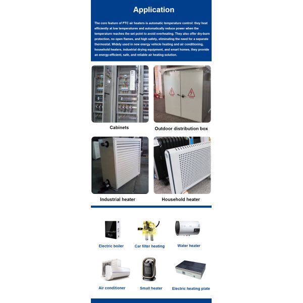 Compact Space 300-500W PTC Air Heater with 12-600VDC for Efficient Heating