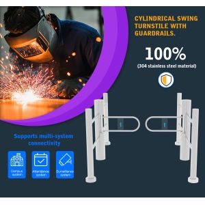 HCW Stainless Steel Swing Turnstile Gate with Adjustable Channel Width (600