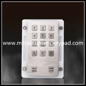 14 Key Metal Backlit SS 304 Waterproof Silicone Keyboard