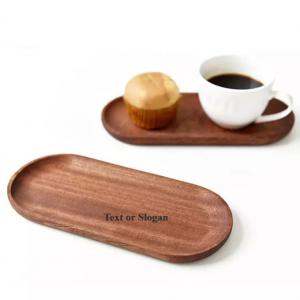 Cheap Smooth Surfaces Acacia Wood Serving Tray Sushi Cheese Dessert Platters Food for sale