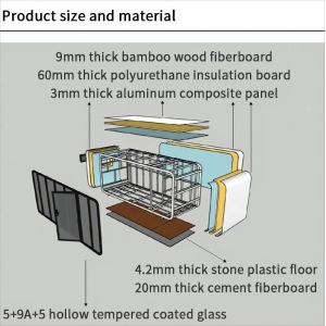 Office Tiny House On Wheels Trailer With 3D Model Design Prefabricated