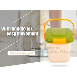 gift pet food container with flap lid, Square Pet Food Large Container / Animal