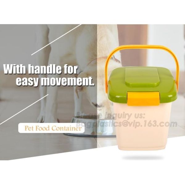 gift pet food container with flap lid, Square Pet Food Large Container / Animal