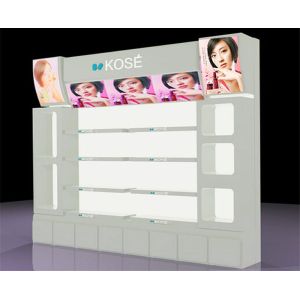 Retail Makeup Display Stand , Cosmetic Display Counter For Exhibition